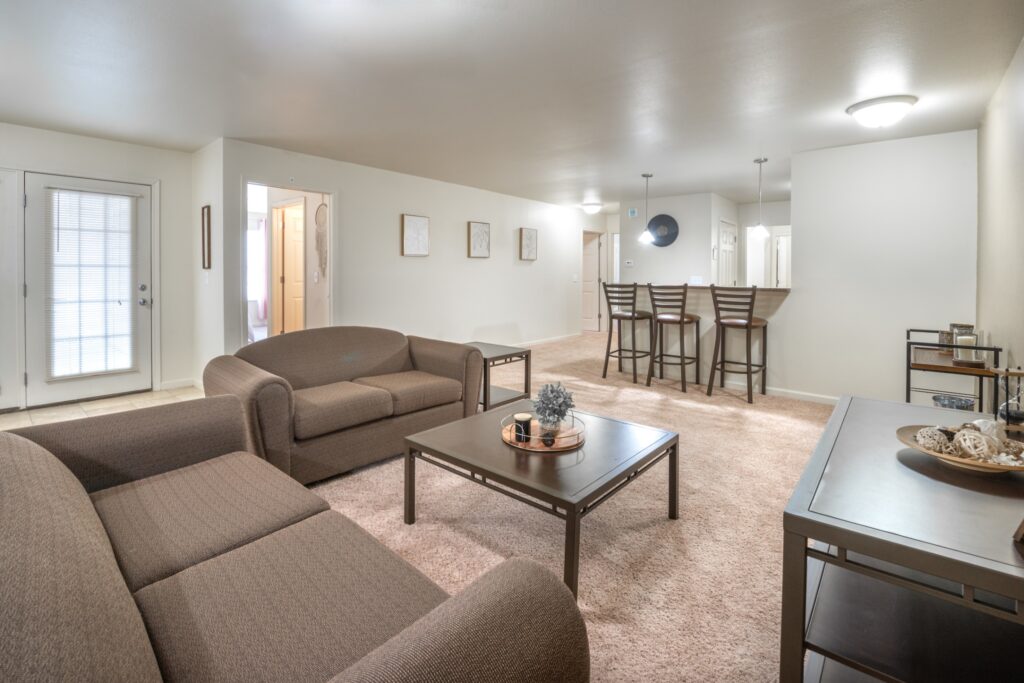 Living room with sofas and tables